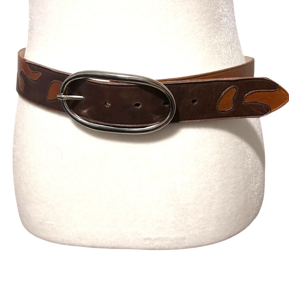 Avignon Leather Belt Flame Western Brown Tan 38"
